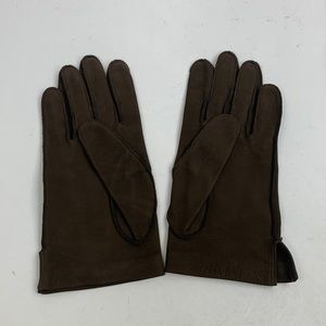 Vintage Daniel Hays Brown Leather Gloves Size S/Medium